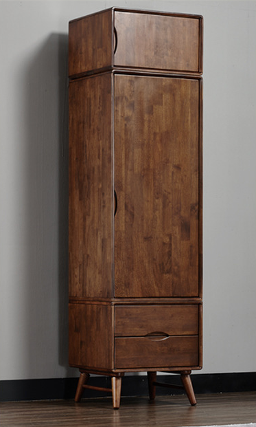 Betsy Wardrobe (Single Door) Walnut  Solid Wood