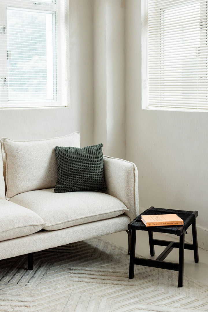 Gaston 3-Seater Sofa in white fabric at showroom