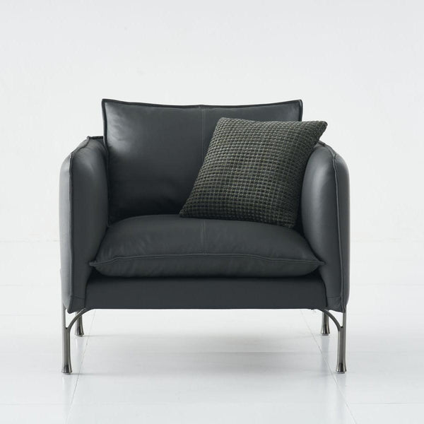 Gaston 1-Seater Sofa in grey leather