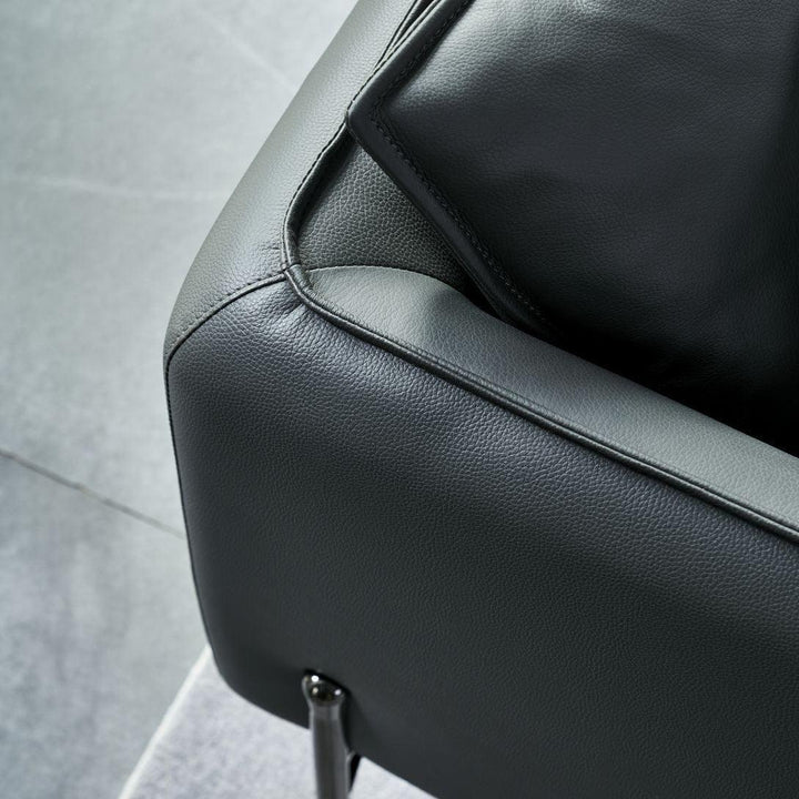 Gaston Sofa in black leather details